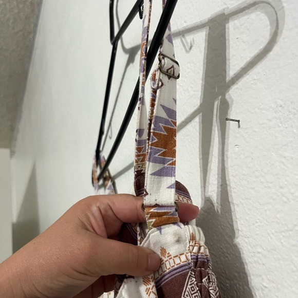 SONOMA Aztec Cami Midi Dress Size XL Linen Blend Adjustable Straps With Pockets - Picture 8 of 16